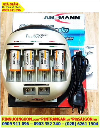 Ansman Energy 8Plus, Bộ sạc 4viên pin C - Kèm sẳn 4 pin sạc Camelion NH-C2500BP2 (C2500mAh-1.2v) chính hãng